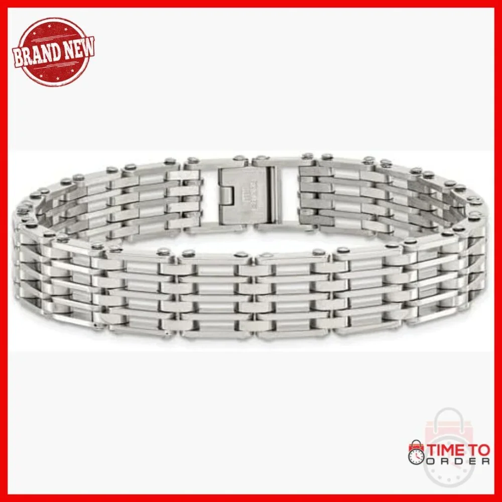 Men's Stainless Steel Link Bracelet 8.5 Inches 12mm